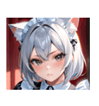 猫耳の銀髪 ＆ クールな表情0（個別スタンプ：16）