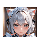 猫耳の銀髪 ＆ クールな表情0（個別スタンプ：17）