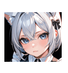 猫耳の銀髪 ＆ クールな表情0（個別スタンプ：20）