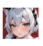 猫耳の銀髪 ＆ クールな表情0（個別スタンプ：26）