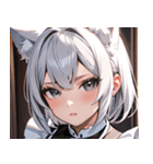 猫耳の銀髪 ＆ クールな表情0（個別スタンプ：27）