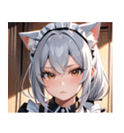 猫耳の銀髪 ＆ クールな表情0（個別スタンプ：29）