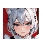 猫耳の銀髪 ＆ クールな表情0（個別スタンプ：36）