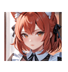 猫耳の赤髪 ＆ 自信満々な表情0（個別スタンプ：2）