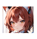 猫耳の赤髪 ＆ 自信満々な表情0（個別スタンプ：6）