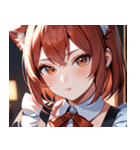 猫耳の赤髪 ＆ 自信満々な表情0（個別スタンプ：8）