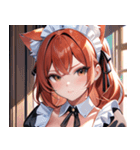 猫耳の赤髪 ＆ 自信満々な表情0（個別スタンプ：9）