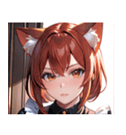 猫耳の赤髪 ＆ 自信満々な表情0（個別スタンプ：10）