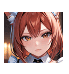猫耳の赤髪 ＆ 自信満々な表情0（個別スタンプ：12）