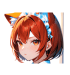 猫耳の赤髪 ＆ 自信満々な表情0（個別スタンプ：13）