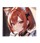 猫耳の赤髪 ＆ 自信満々な表情0（個別スタンプ：14）