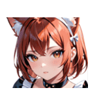 猫耳の赤髪 ＆ 自信満々な表情0（個別スタンプ：15）