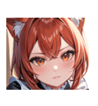 猫耳の赤髪 ＆ 自信満々な表情0（個別スタンプ：17）