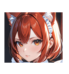 猫耳の赤髪 ＆ 自信満々な表情0（個別スタンプ：18）