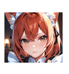 猫耳の赤髪 ＆ 自信満々な表情0（個別スタンプ：19）