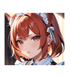 猫耳の赤髪 ＆ 自信満々な表情0（個別スタンプ：20）