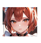 猫耳の赤髪 ＆ 自信満々な表情0（個別スタンプ：22）