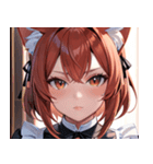 猫耳の赤髪 ＆ 自信満々な表情0（個別スタンプ：23）