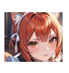 猫耳の赤髪 ＆ 自信満々な表情0（個別スタンプ：24）