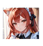 猫耳の赤髪 ＆ 自信満々な表情0（個別スタンプ：25）