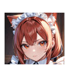 猫耳の赤髪 ＆ 自信満々な表情0（個別スタンプ：28）