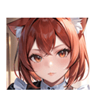 猫耳の赤髪 ＆ 自信満々な表情0（個別スタンプ：29）