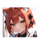 猫耳の赤髪 ＆ 自信満々な表情0（個別スタンプ：34）