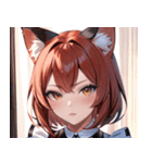 猫耳の赤髪 ＆ 自信満々な表情0（個別スタンプ：35）