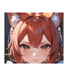 猫耳の赤髪 ＆ 自信満々な表情0（個別スタンプ：36）