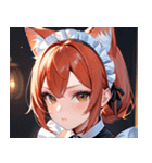 猫耳の赤髪 ＆ 自信満々な表情0（個別スタンプ：37）