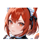 猫耳の赤髪 ＆ 自信満々な表情0（個別スタンプ：38）