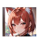 猫耳の赤髪 ＆ 自信満々な表情0（個別スタンプ：39）