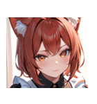 猫耳の赤髪 ＆ 自信満々な表情0（個別スタンプ：40）