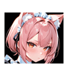 猫耳のピンク髪 ＆ 拗ね顔0（個別スタンプ：2）