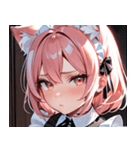 猫耳のピンク髪 ＆ 拗ね顔0（個別スタンプ：4）