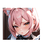 猫耳のピンク髪 ＆ 拗ね顔0（個別スタンプ：5）