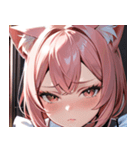 猫耳のピンク髪 ＆ 拗ね顔0（個別スタンプ：6）