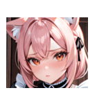 猫耳のピンク髪 ＆ 拗ね顔0（個別スタンプ：8）