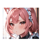 猫耳のピンク髪 ＆ 拗ね顔0（個別スタンプ：9）