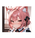 猫耳のピンク髪 ＆ 拗ね顔0（個別スタンプ：10）