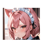 猫耳のピンク髪 ＆ 拗ね顔0（個別スタンプ：14）