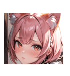 猫耳のピンク髪 ＆ 拗ね顔0（個別スタンプ：15）