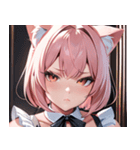 猫耳のピンク髪 ＆ 拗ね顔0（個別スタンプ：16）