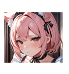 猫耳のピンク髪 ＆ 拗ね顔0（個別スタンプ：17）