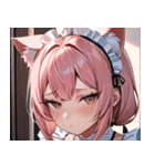 猫耳のピンク髪 ＆ 拗ね顔0（個別スタンプ：20）