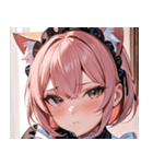 猫耳のピンク髪 ＆ 拗ね顔0（個別スタンプ：21）