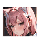 猫耳のピンク髪 ＆ 拗ね顔0（個別スタンプ：22）