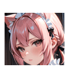 猫耳のピンク髪 ＆ 拗ね顔0（個別スタンプ：23）