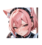 猫耳のピンク髪 ＆ 拗ね顔0（個別スタンプ：25）