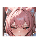 猫耳のピンク髪 ＆ 拗ね顔0（個別スタンプ：27）